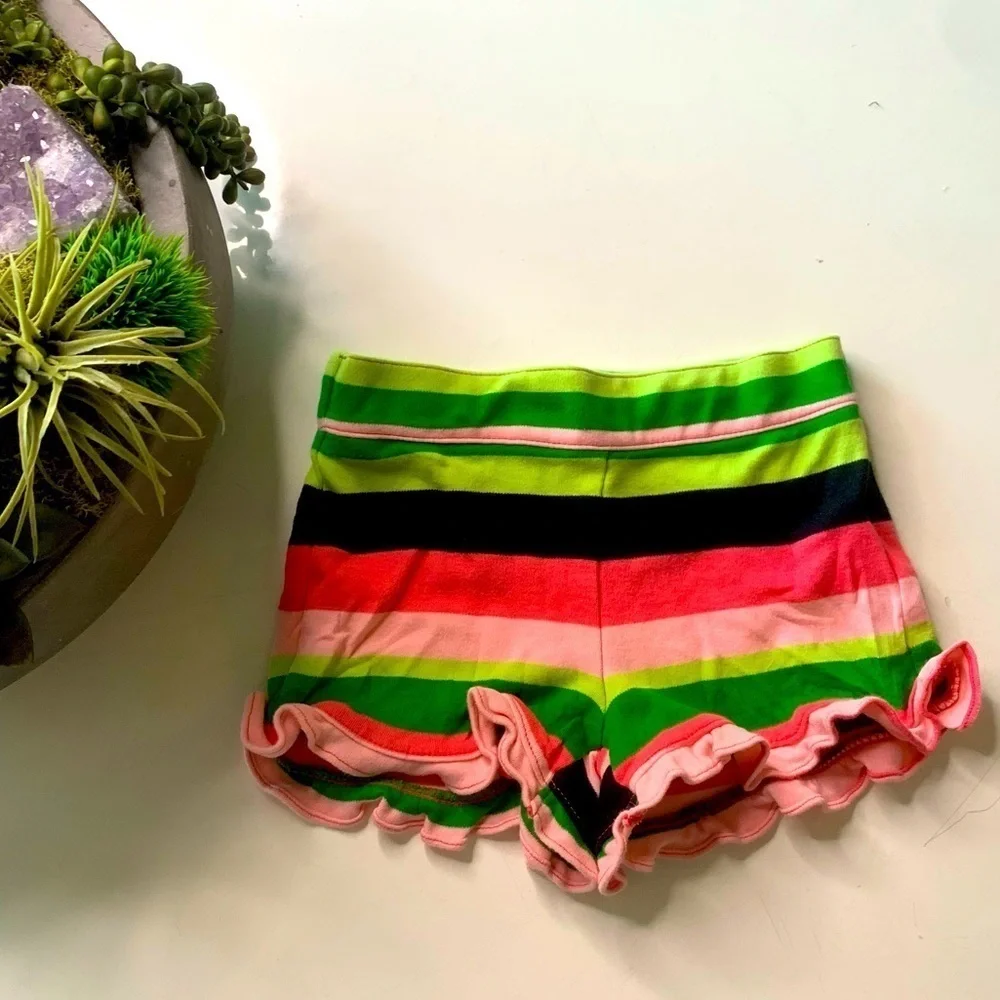 Gymboree watermelon Stripe ruffle shorts girls toddler 3T casual
